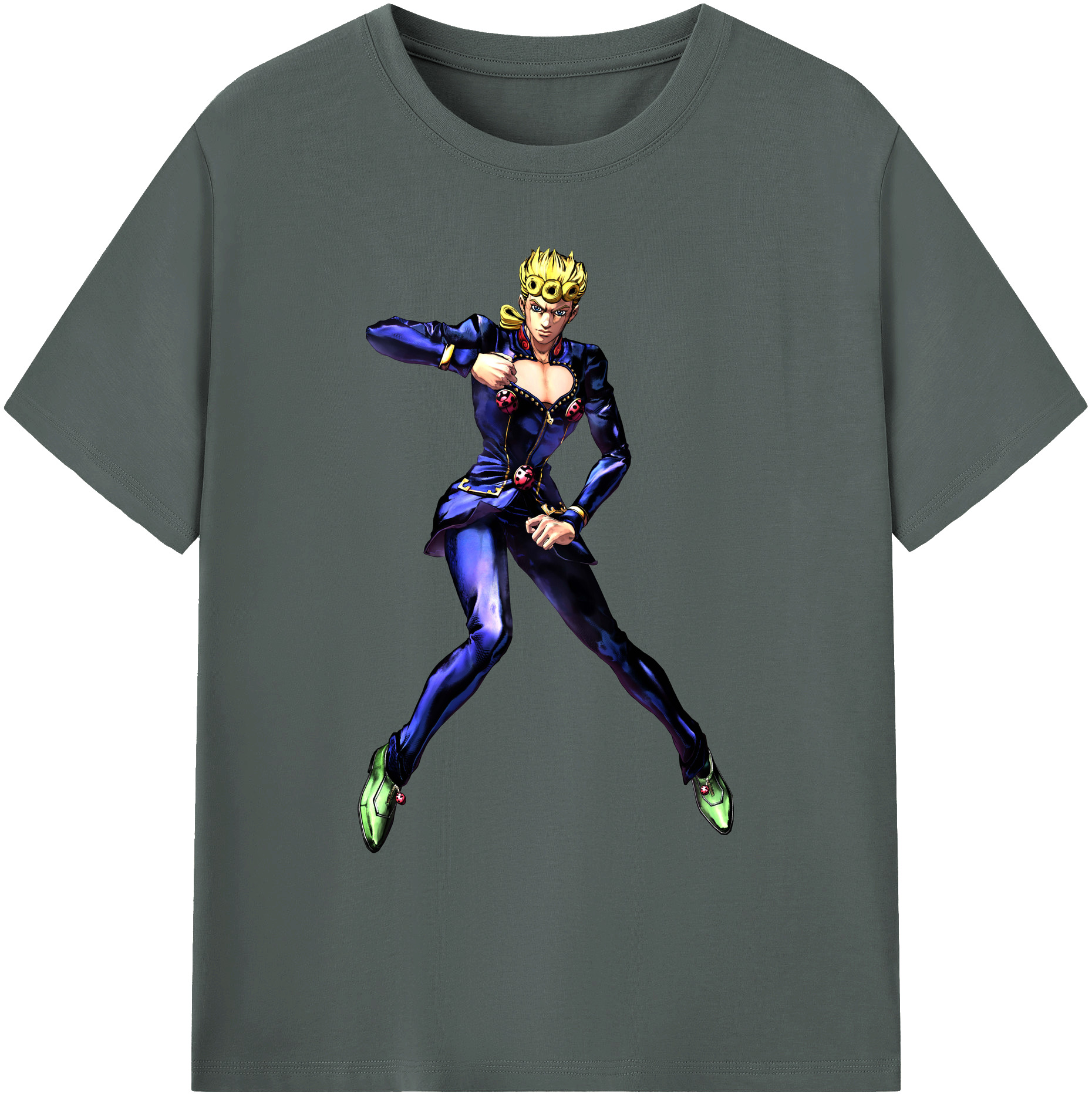 （画像用） ジョジョの奇妙な冒険 ジョルノ?ジョバァーナ JoJo's Bizarre Adventure Giorno Giovanna 綿100％ メンズ半袖Tシャツ｜肌触りやわらか＆通気性